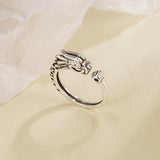 Vintage Thai Silver 925 Ring For Girl Boy Year Gift Versatile Dragon Rings