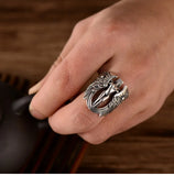 Vintage Thai Silver Guardian Angel Cross Ring