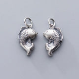 Thai Silver Koi Charms 925 Sterling Silver Dangle Pendants
