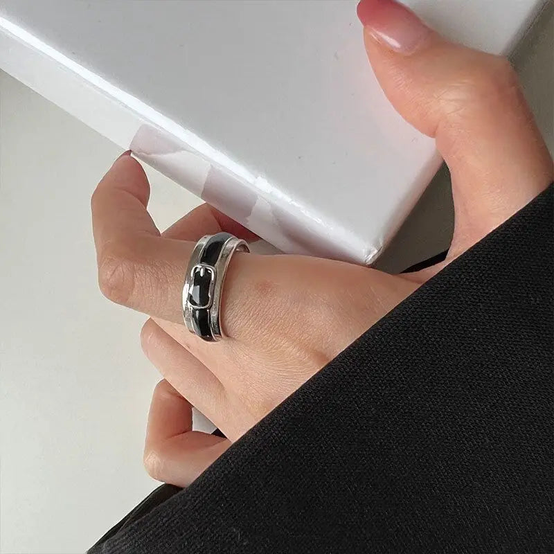 Vintage Thai Silver Belt Buckle Shape Adjustable Rings LR203