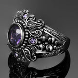 Vintage Thai Silver Zircon Ring Gift Women Size 6-10
