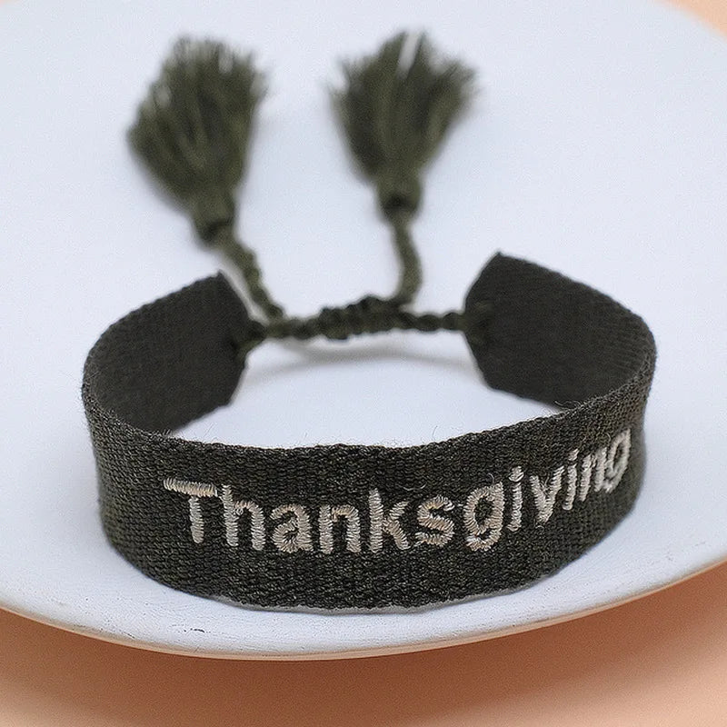 Vintage Thanksgiving Embroidery Bracelets for Women