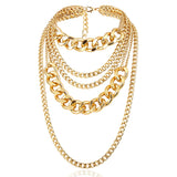 Vintage Thick Chain Pendant Necklaces for Women Bohemian Metal Necklace Jewelry
