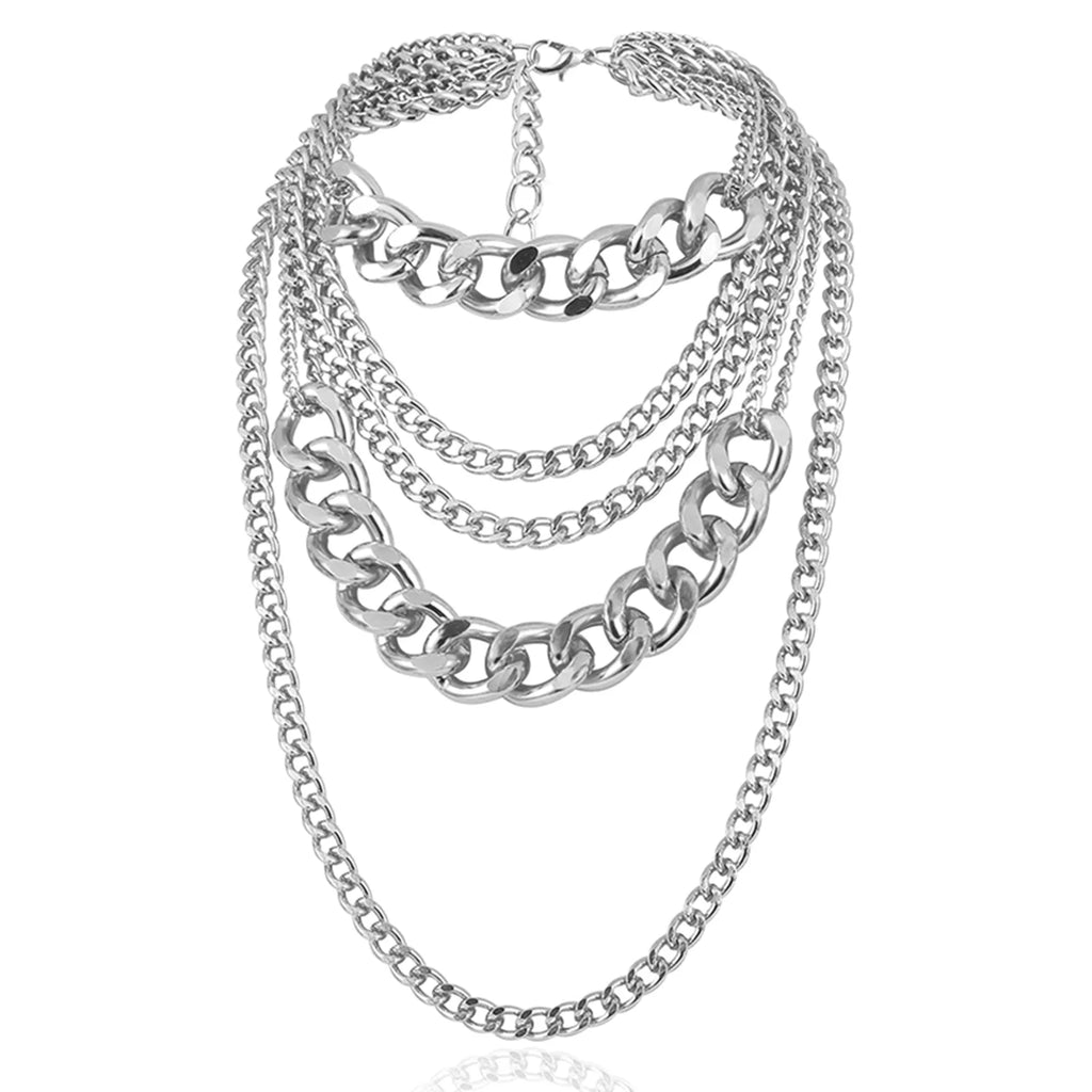 Vintage Thick Chain Pendant Necklaces for Women Bohemian Metal Necklace Jewelry