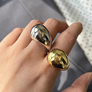 Vintage Brass Open Rings for Women Chunky Finger Ring Girls Party
