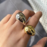 Vintage Brass Open Rings for Women Chunky Finger Ring Girls Party