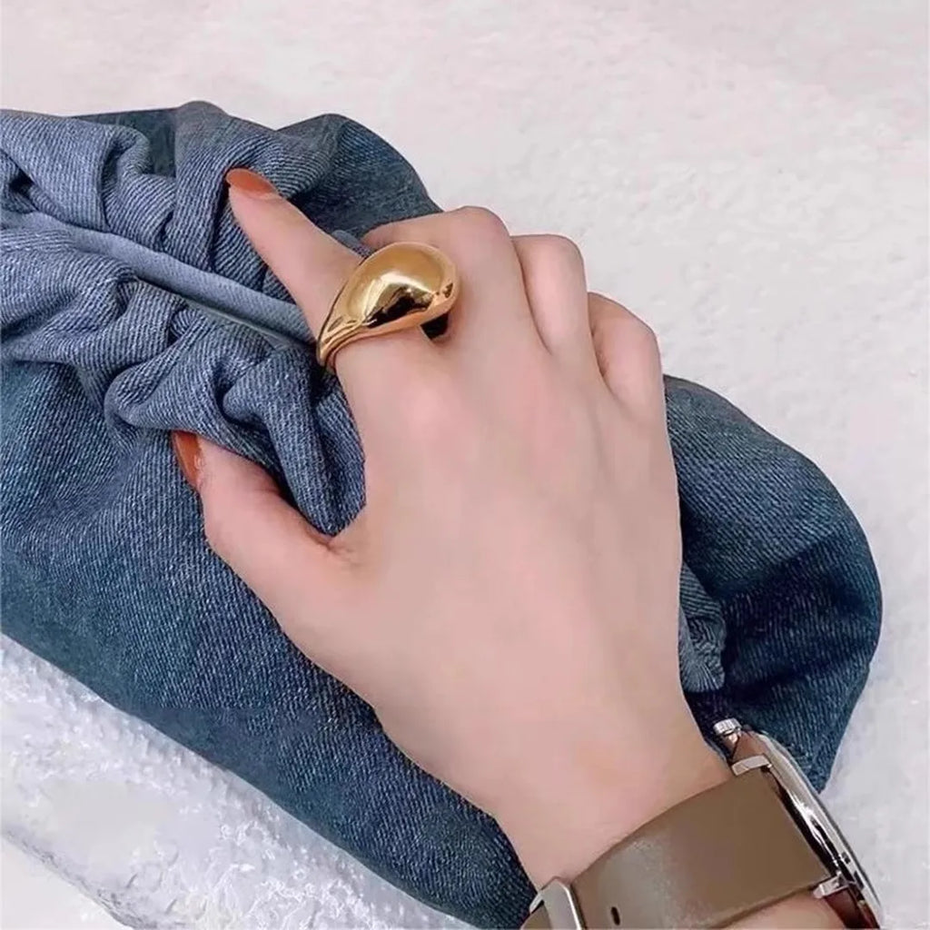 Vintage Brass Open Rings for Women Chunky Finger Ring Girls Party