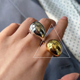 Vintage Brass Open Rings for Women Chunky Finger Ring Girls Party