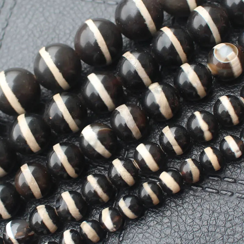 Vintage Tibet Dzi Agate Round Beads for Jewelry Making