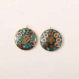 Vintage Tibetan Flower OM Metal Pendant for Jewelry Making