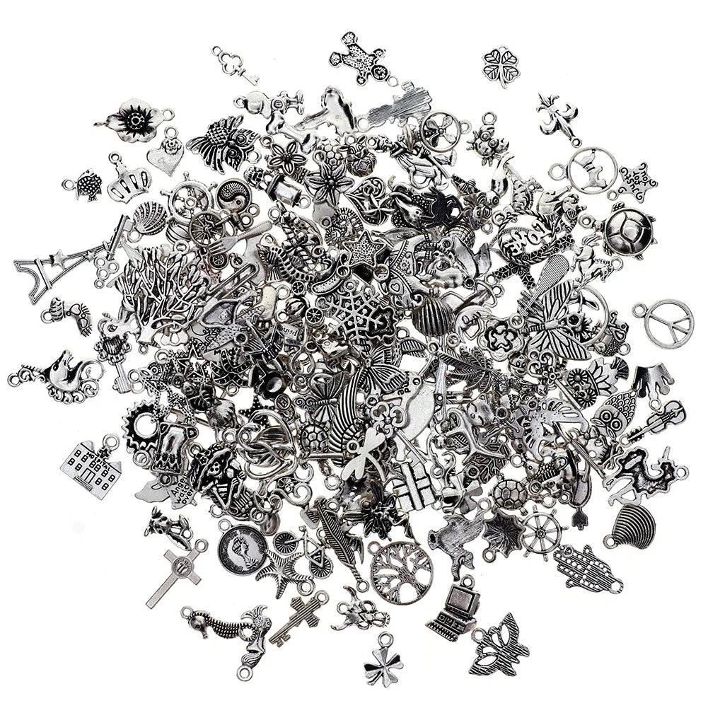 200Pcs Tibetan Silver Plated Charms for Jewelry Making