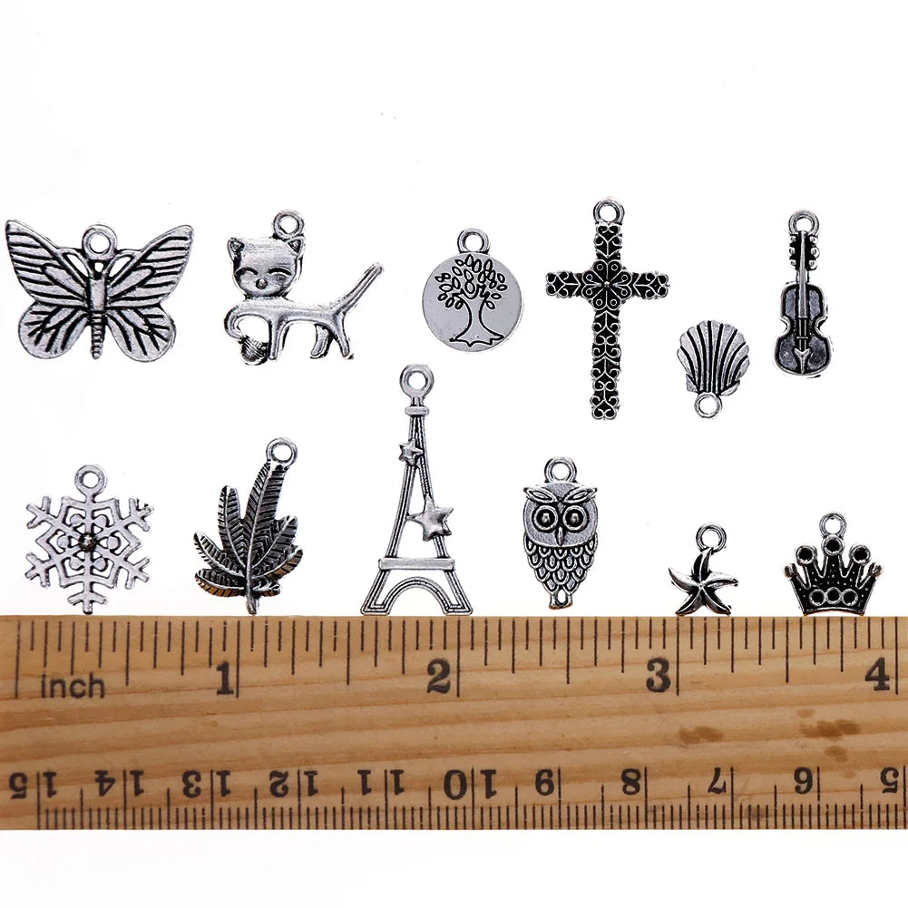 200Pcs Tibetan Silver Plated Charms for Jewelry Making