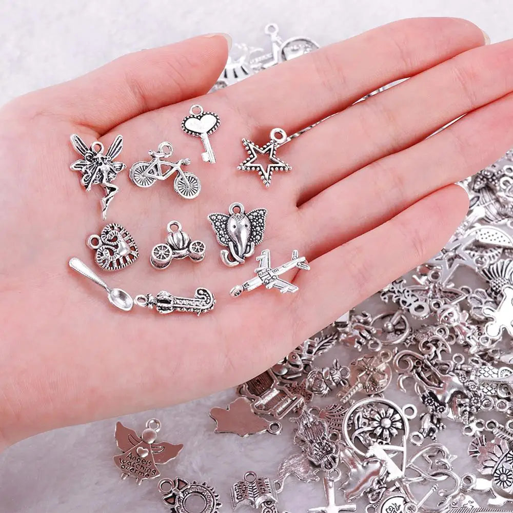 200Pcs Tibetan Silver Plated Charms for Jewelry Making