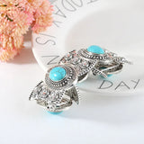 Vintage Tibetan Silver Inlaid Beads Bangle Bracelet Ethnic Style Nepal Wide Cuff
