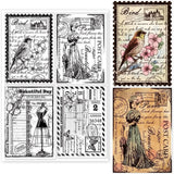 Vintage Ticket Clear Stamps Butterfly Dress Lady for DIY Card Scrapbooking