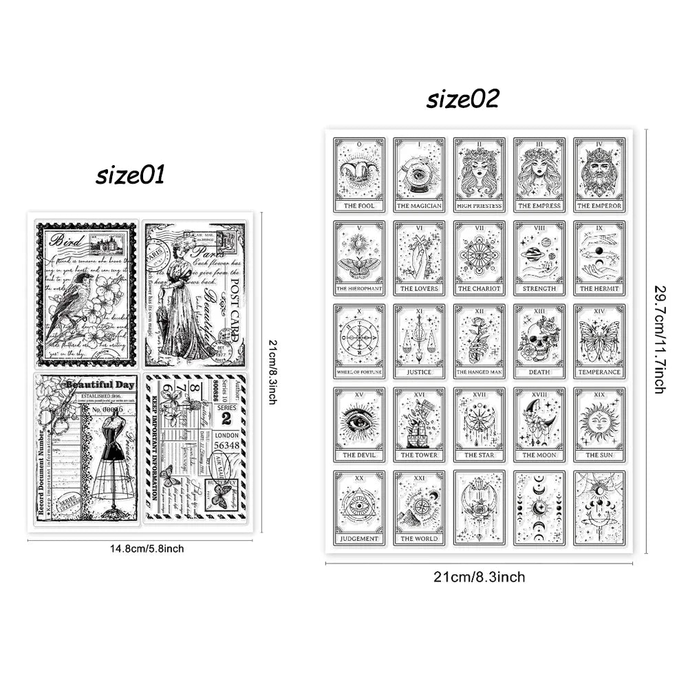 Vintage Ticket Clear Stamps Butterfly Dress Lady for DIY Card Scrapbooking