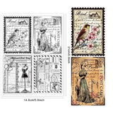 Vintage Ticket Clear Stamps Butterfly Dress Lady for DIY Card Scrapbooking