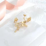 Vintage Tree Copper Brooches for Women, Pearl Zircon Butterfly Pins