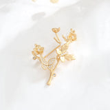 Vintage Tree Copper Brooches for Women, Pearl Zircon Butterfly Pins
