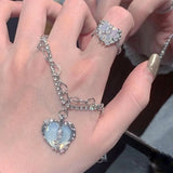 Vintage Crystal Heart Pendant Necklace