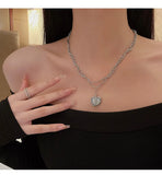 Vintage Crystal Heart Pendant Necklace