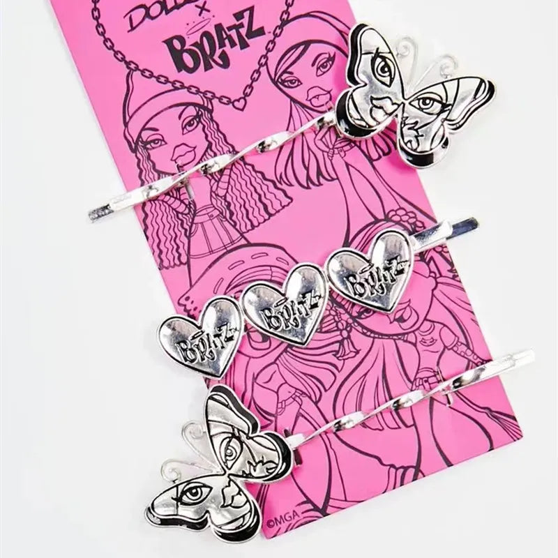 Vintage Heart Butterfly Hairpin Sweet Charm Hair Clip Y2k Hair Accessories