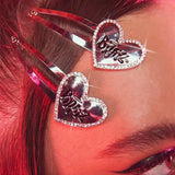 Vintage Heart Butterfly Hairpin Sweet Charm Hair Clip Y2k Hair Accessories