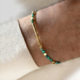 Vintage Chrysocolla Bracelet Copper Bead Mix Match Arm Accessory