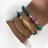 Vintage Chrysocolla Bracelet Copper Bead Mix Match Arm Accessory