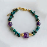 Vintage Chrysocolla Bracelet Copper Bead Mix Match Arm Accessory