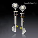 Vintage Tribal Spiral Dangle Earrings for Women Metal Geometry Twist Bronze