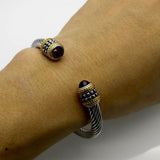 Vintage Braided Open Cuff Stainless Steel Bracelet