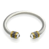 Vintage Braided Open Cuff Stainless Steel Bracelet