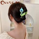 Vintage Tulip Hair Claw Hairpin Catch Flower Shark Clip Headdress
