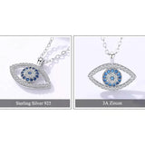 Vintage Crystal Zircon Evil Eyes Pendant Necklace for Women