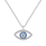 Vintage Crystal Zircon Evil Eyes Pendant Necklace for Women