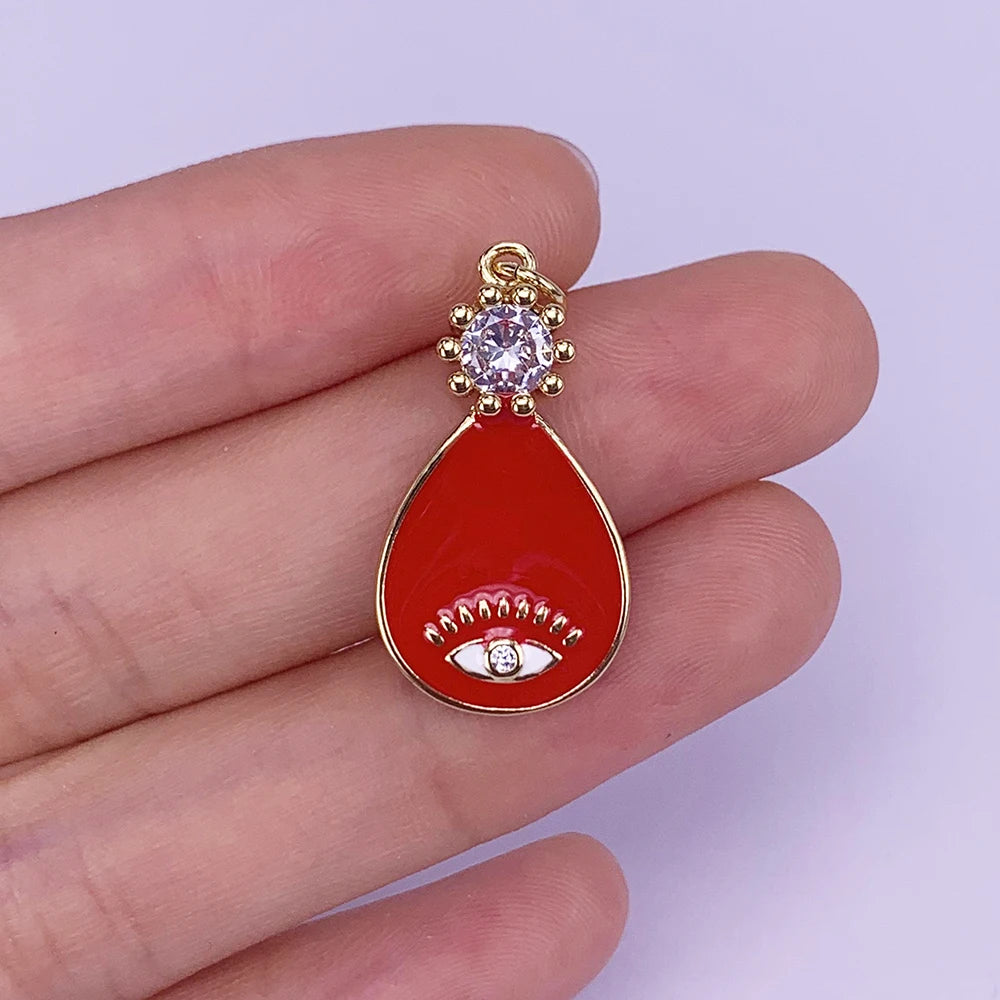 Vintage Evil Eyes Zircon Necklace Pendant Charm Jewelry