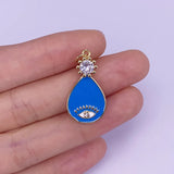 Vintage Evil Eyes Zircon Necklace Pendant Charm Jewelry