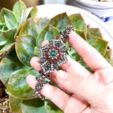 Vintage Indian Flower Cuff Bracelet Bride Wedding Jewelry