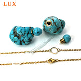 Vintage Turquoise Perfume Bottle Pendant Necklace - Aroma Diffuser