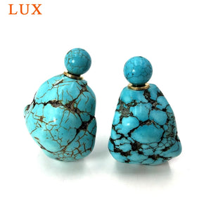 Vintage Turquoise Perfume Bottle Pendant Necklace - Aroma Diffuser