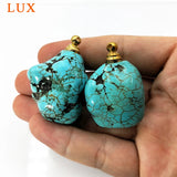 Vintage Turquoises Perfume Bottle pendant Nature raw Turquoises Stone pendant