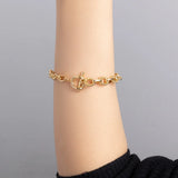 Vintage Twisted Circle Metal Bangle Bracelet Chain Women Gift