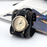 Vintage Unisex Watch Bracelet Cowhide Pentagram Circle Dial Charm