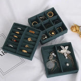 Vintage Velvet Jewelry Box Earring Ring Storage Box