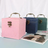 Vintage Velvet Jewelry Box Earring Ring Storage Box