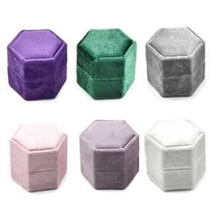 Vintage Velvet Ring Box Double Slots Wedding Supplies