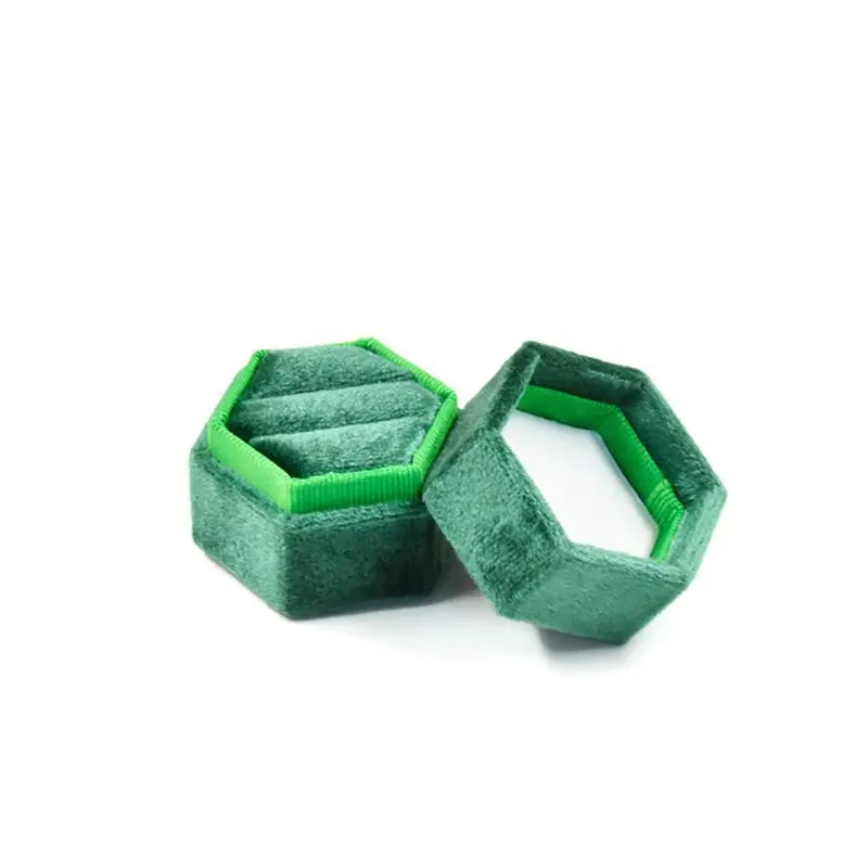 Vintage Velvet Ring Box Double Slots Wedding Supplies