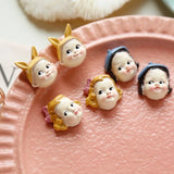 Vintage Hand-Painted Resin Doll Ear Stud Paste DIY Pendant Parts