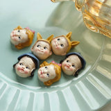 Vintage Hand-Painted Resin Doll Ear Stud Paste DIY Pendant Parts